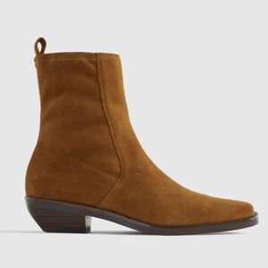 NWOB Madewell The Idris Ankle Boot Russet Brown Suede Size 7.5